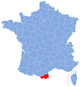 департамент Восточные Пиренеи на карте Франции